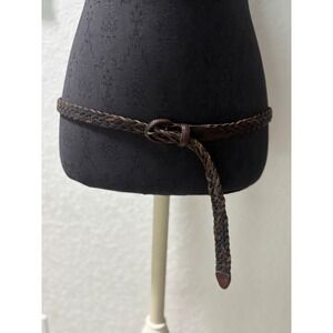 Dockers Mens Braided Leather Belt Dark Brown Woven 38 95 Vintage Style 1337